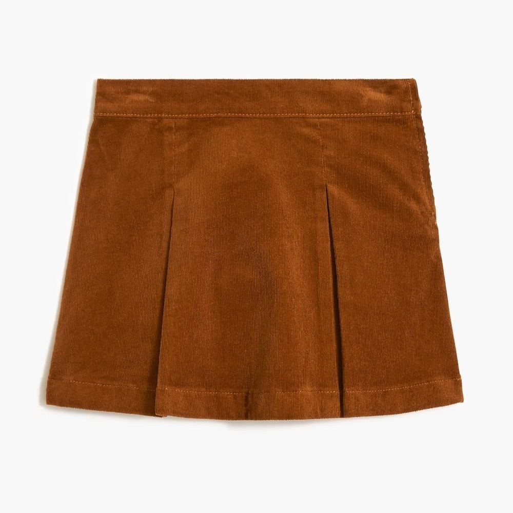 Crewcuts Brown Corduroy Skirt with Pink Button